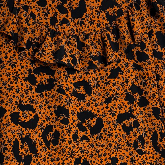 TOPSHOP RUFFLE YOKE FALL DARK FLORAL BLOOMCORE FLIRTY MINI DRESS SIZE 6 - Picture 9 of 9
